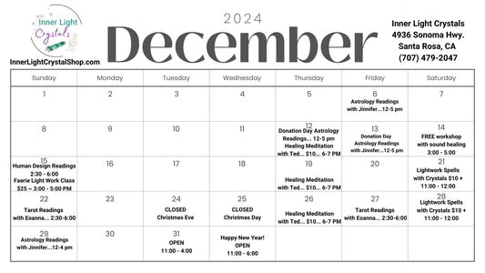 December Events Calendar